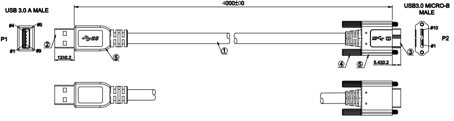 usb3 A/M to micro B/M straight